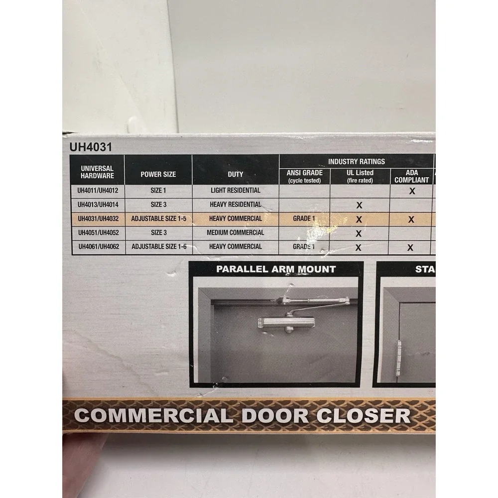 Universal Hardware Heavy Duty Commercial Door Closer Size 1-5 Aluminum New